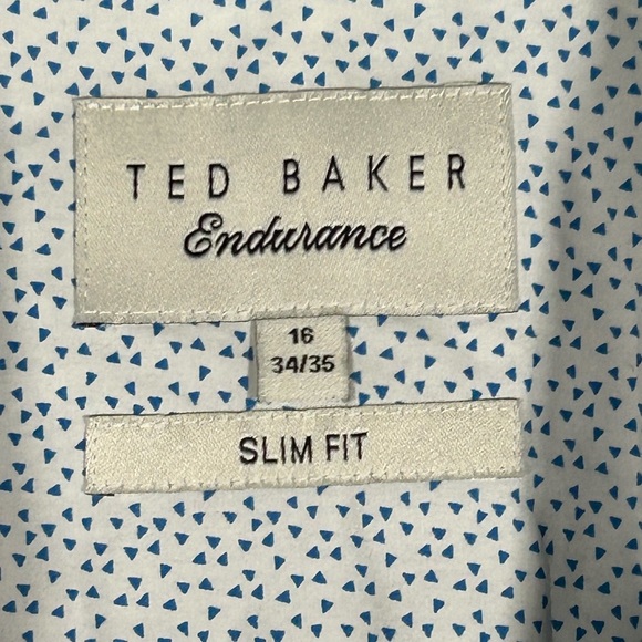 TED BAKER ENDURANCE SLIM FIT FLIP CUFF TRIM CASUAL DRESS SHIRT MENS 16 34/35 - Picture 4 of 7